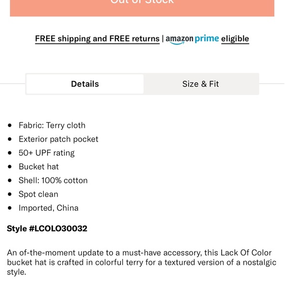 Lack of Color Tangerine Terry Wave Bucket Hat new with tags - Picture 5 of 10